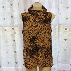#574A Studio C Animal Print Sleeveless Dress Top Size 18/20